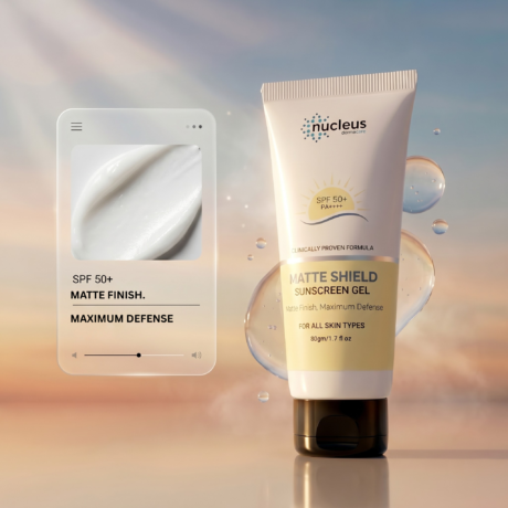 Nucleus Matte Shield SPF 50 Plus Sunscreen Gel Cream Product Shot