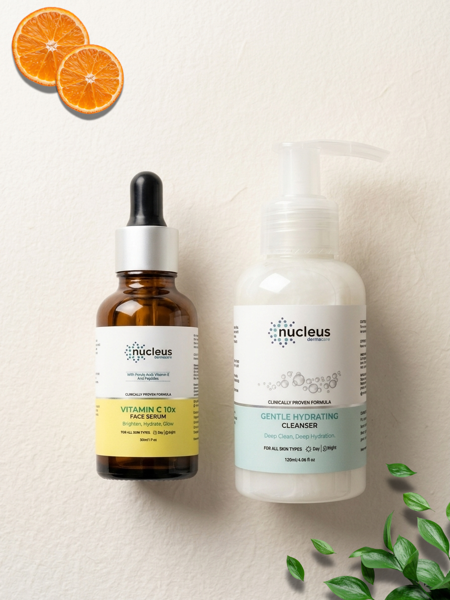 Cleaning + Brightening Combo ( Gentle Hydrating Cleanser 120ml & Vitamin C face serum 30ml )
